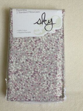 NEW Sky Florentina 2 Standard Pillowcase Purple & Grey abstract ditsy floral